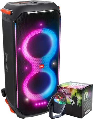 JBL Partybox 710 Portable Wireless Bluetooth Party Speaker with Powerful Sound, Extra Deep Bass, Built-in Lights, IPX4 Splashproof, Easy-to-Grip Handle, Robust Wheels, LED Disco Lights Included