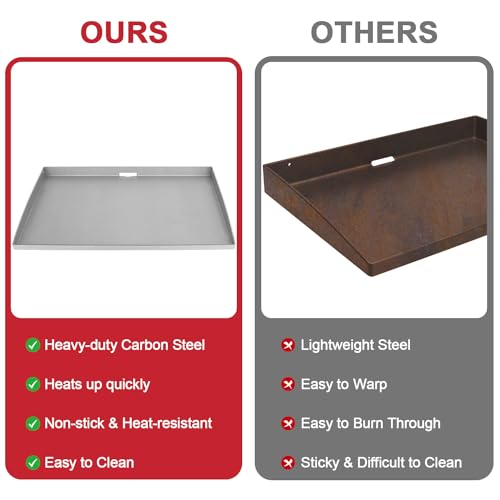 Flat Top Grill Griddle for 28 Inch Gas Grill, Heavy Duty Carbon Steel M78774