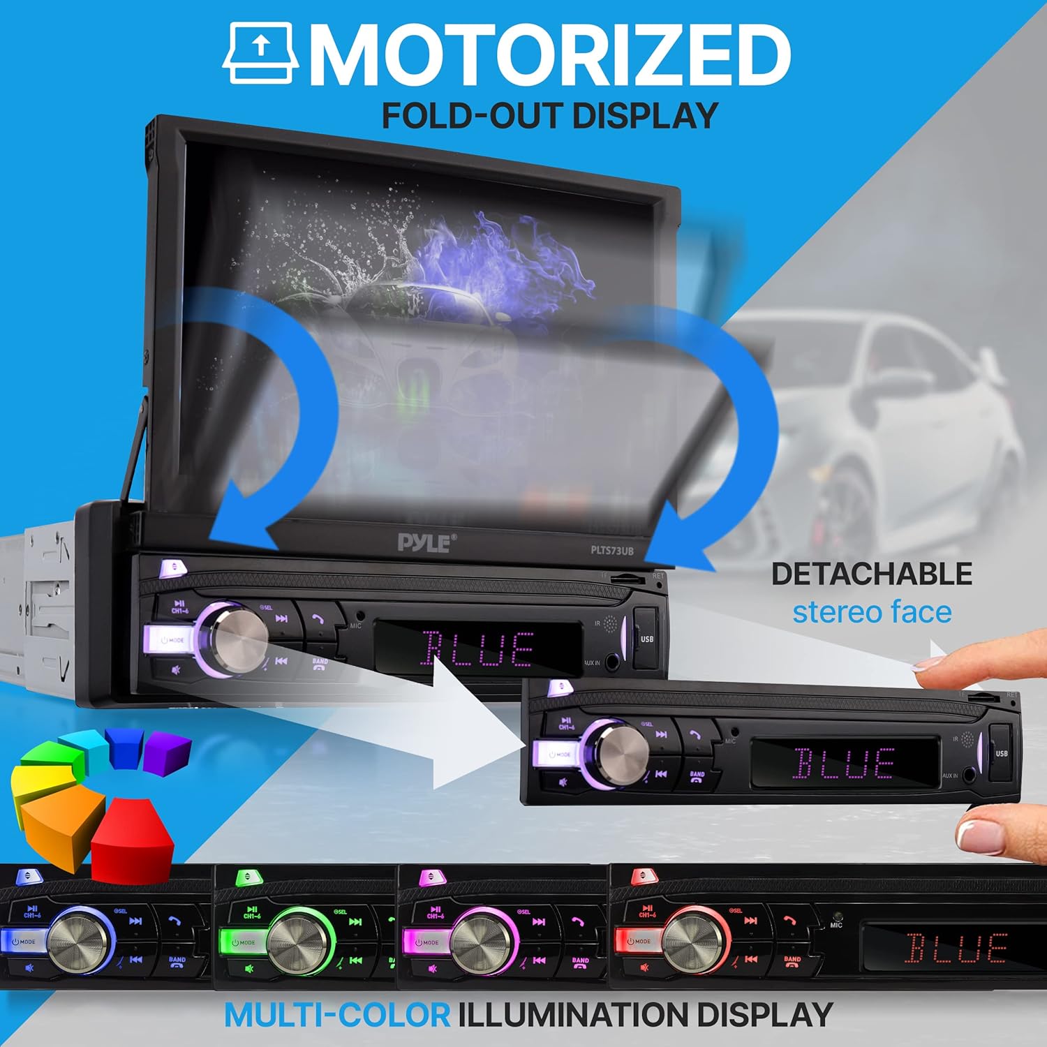 Car Stereo Video Receiver with 7" Touchscreen, Bluetooth, USB, SD, AM/FM Radio V542
