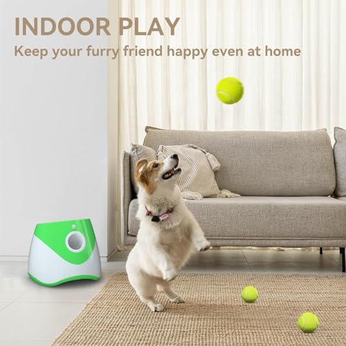Automatic Dog Ball Thrower with 12 Tennis Balls, Interactive Fetch Toy for Small Dogs X245