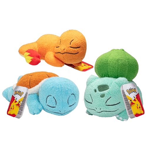 Sleeping Squirtle, Charmander & Bulbasaur Plush 3-Pack L12335