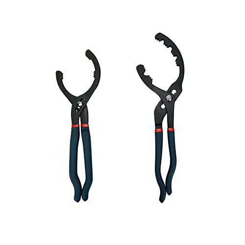 Oil Filter Wrench Set, 12" & 16" 2pcs Adjustable Oil Filter Pliers, Oil Filter Removal Tool, Universal, No Slipping for Engine Filters, Conduit, Fittings
