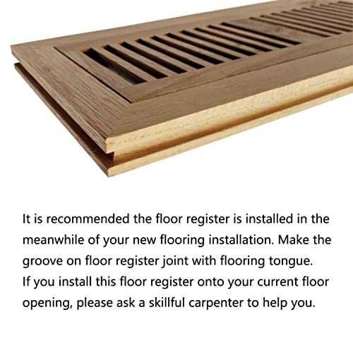 Floor Register Vent, Flush Mount, 4x12 Inch, Unfinished D789556
