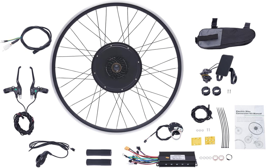 700C Electric Bicycle Front/Rear Wheel Motor,Powerful Ebike Hub Motor Kit,Bike Conversion Kit LCD 48V 1000W