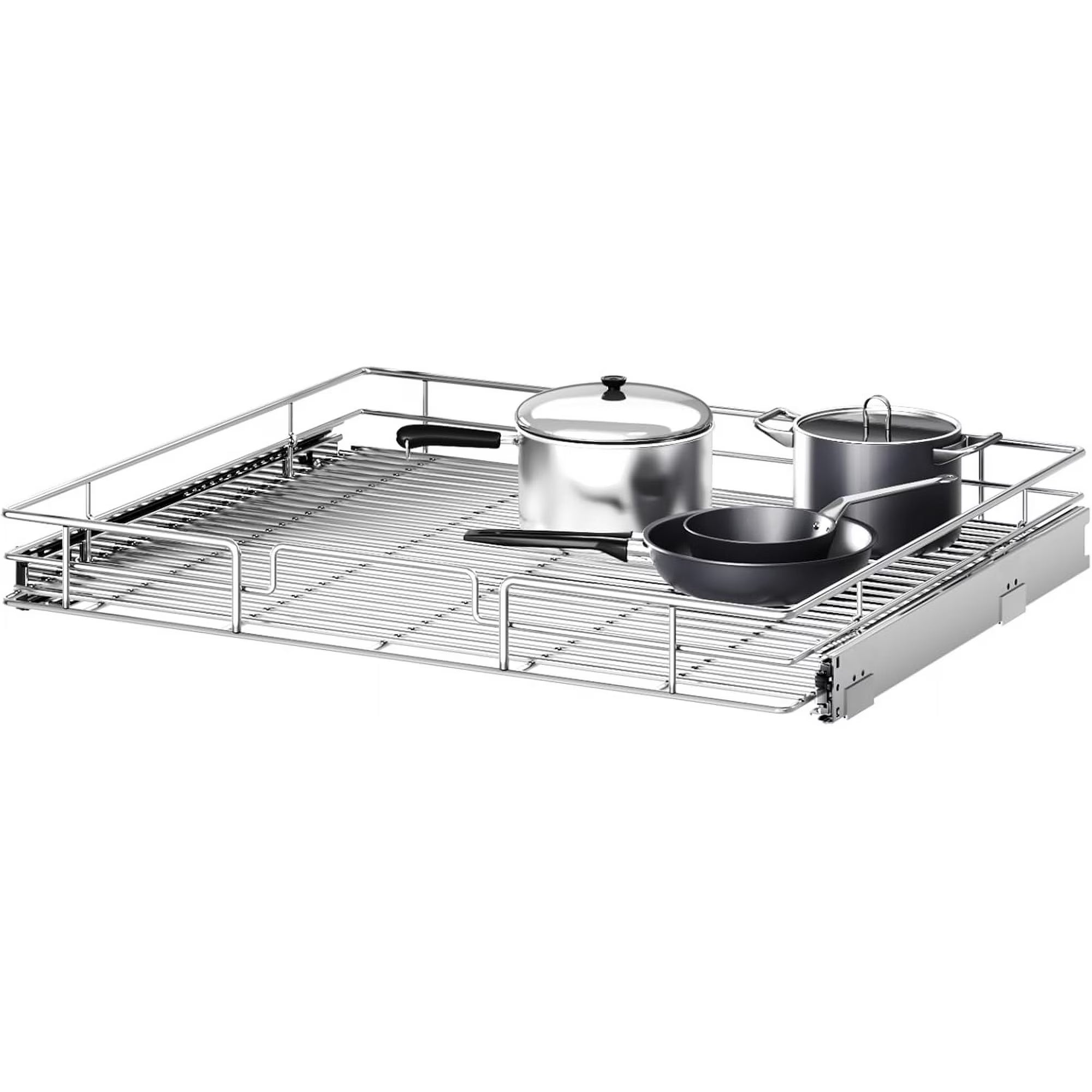 Pull Out Cabinet Organizer 27W x 21½D, Heavy Duty Cabinet Pull Out Shelves, Slide Out Drawers Organization for Kitchen Cabinets Bathroom