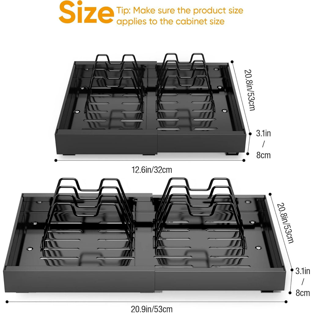 Expandable Pull Out Cabinet Organizer Adhesive, 2 Pack W451