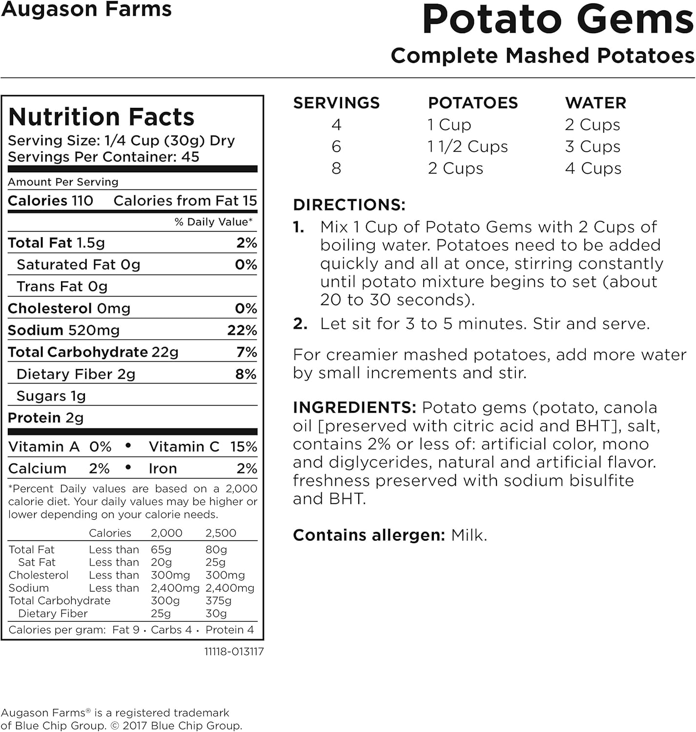 Mashed Potatoes 3 lbs No. 10 Can C633335