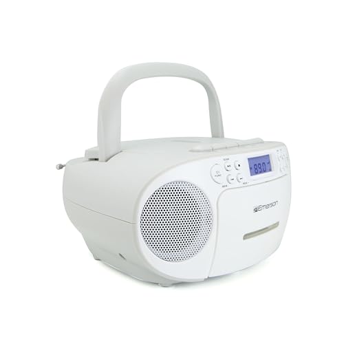 Portable CD/Cassette Boombox with AM/FM Radio, Black V4336