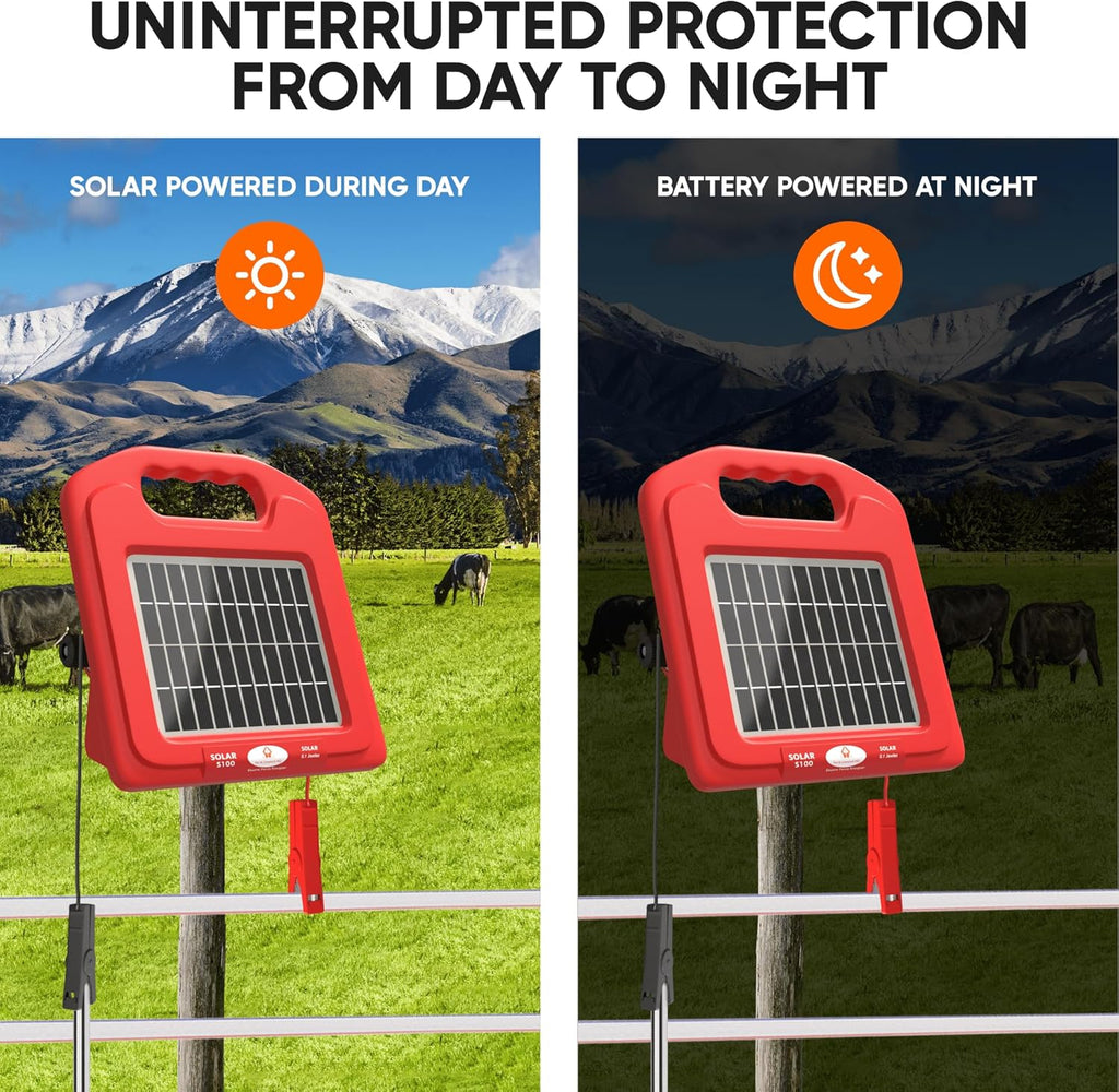 Solar Electric Fence Charger 5 Mile for Livestock G633474