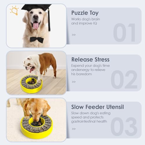 Interactive Dog Puzzle Toy Slow Feeder Bowl for Large Breed Q159