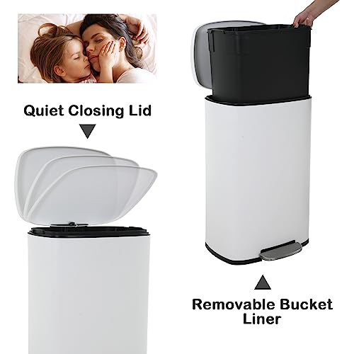 50 Liter Stainless Steel Kitchen Trash Can with Lid and Foot Pedal T906