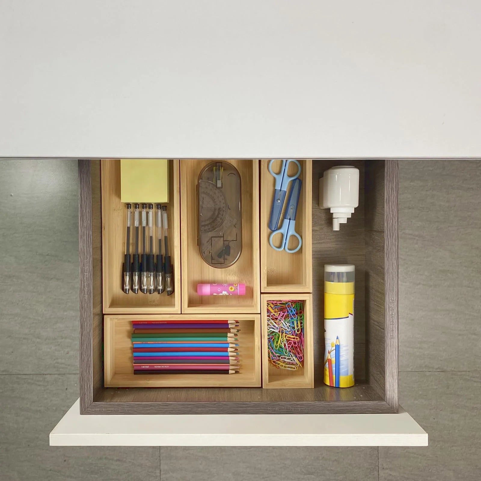 Bamboo Drawer Dividers, Adjustable Wood Organizer Trays T4559