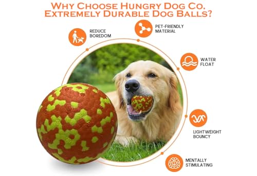 Durable Dog Balls for Aggressive Chewers, 2.5" Blue J88056