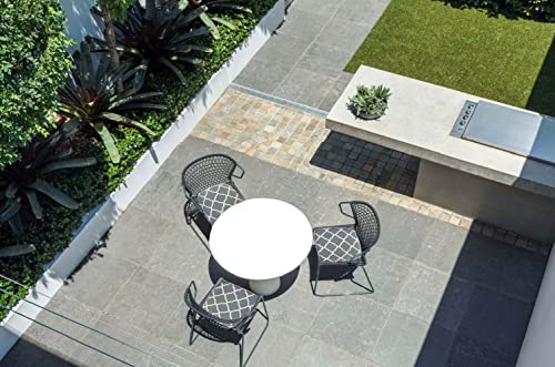 Outdoor Seat Cushions Set of 2 Patio Chair Cushions with Ties, Grey Geometry A79914