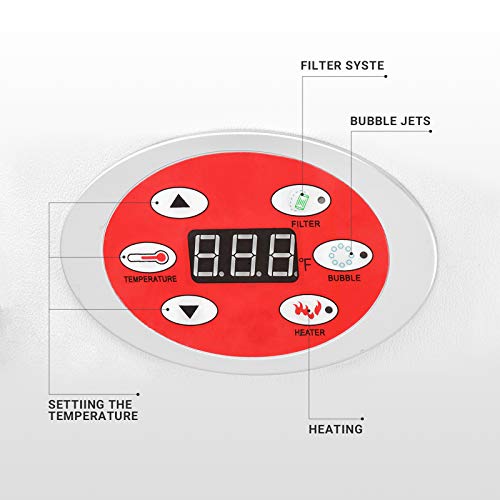 Portable Inflatable Hot Tub 61x61x26 Inch with 120 Bubble Jets, 2-3 Person, Black/White B3333