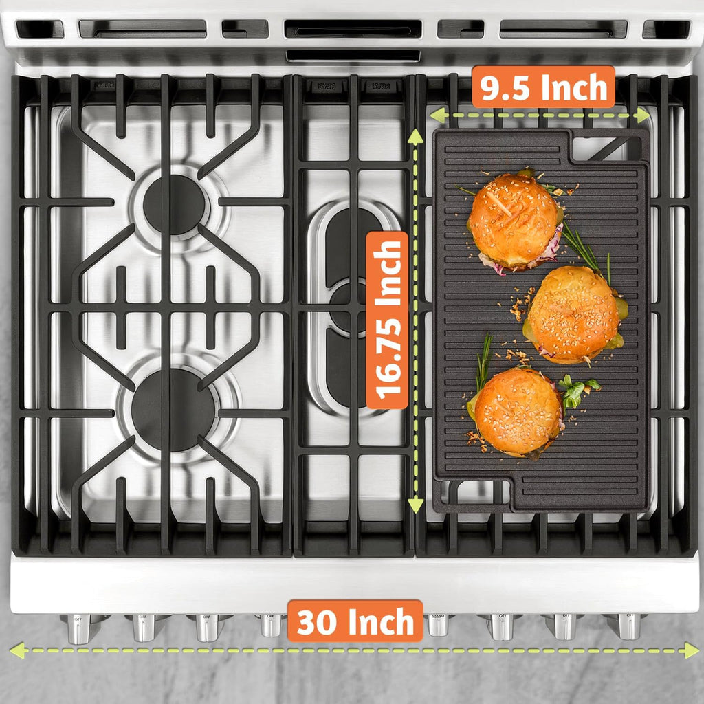 Cast Iron Griddle for Stove Top, Reversible Grill/Griddle, Pre-Seasoned N37782