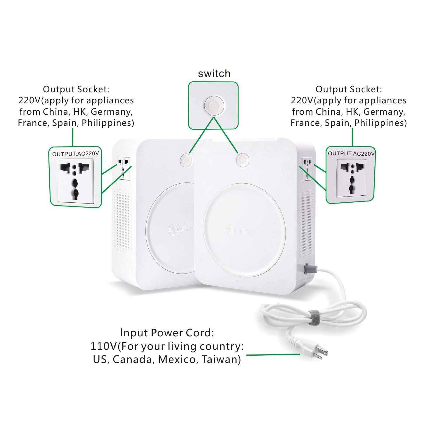 Step Up Voltage Converter 110V to 220V 2000W Power Transformer U233