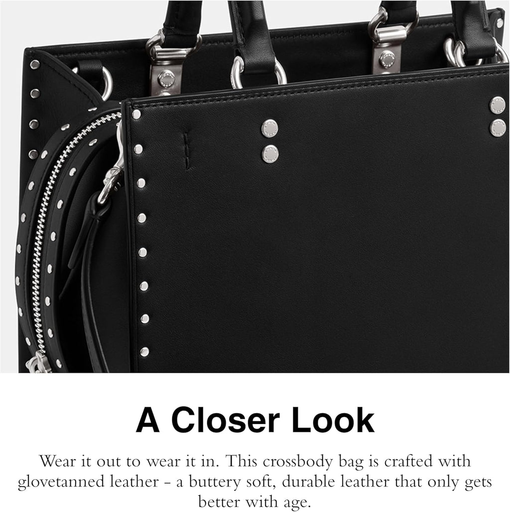 Black Leather Bag 25 W30154
