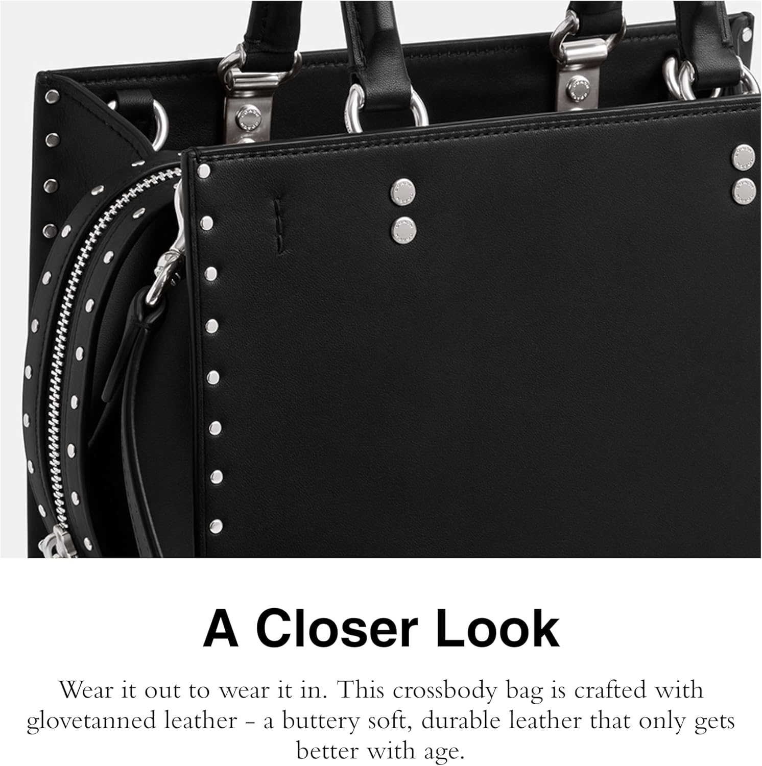 Black Leather Bag 25 W30154
