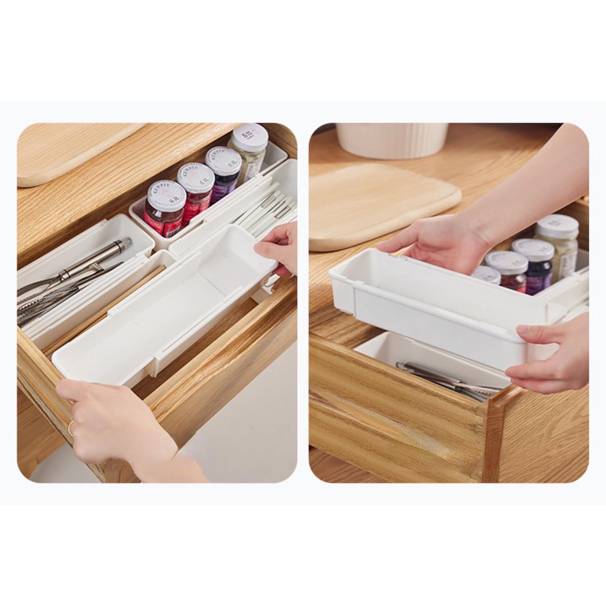 Expandable Drawer Organizer Trays, 4-Pack for Kitchen, Bathroom, Office W117654