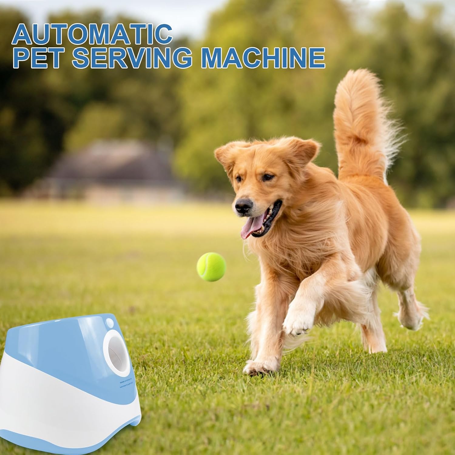 Automatic Dog Ball Launcher with 12 Tennis Balls, Interactive Pet Toy for Indoor Outdoor Use I51612