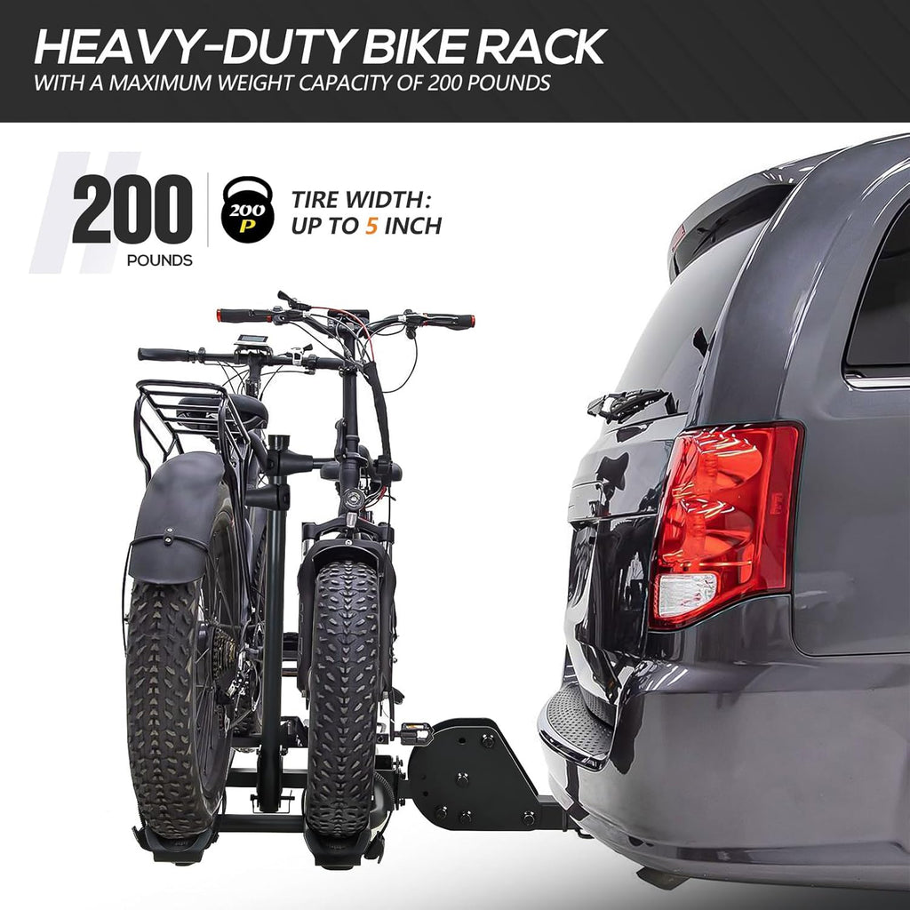 2-Bike Hitch Rack with Ramp, Fits 2" Receiver, 200 lbs Capacity R148075