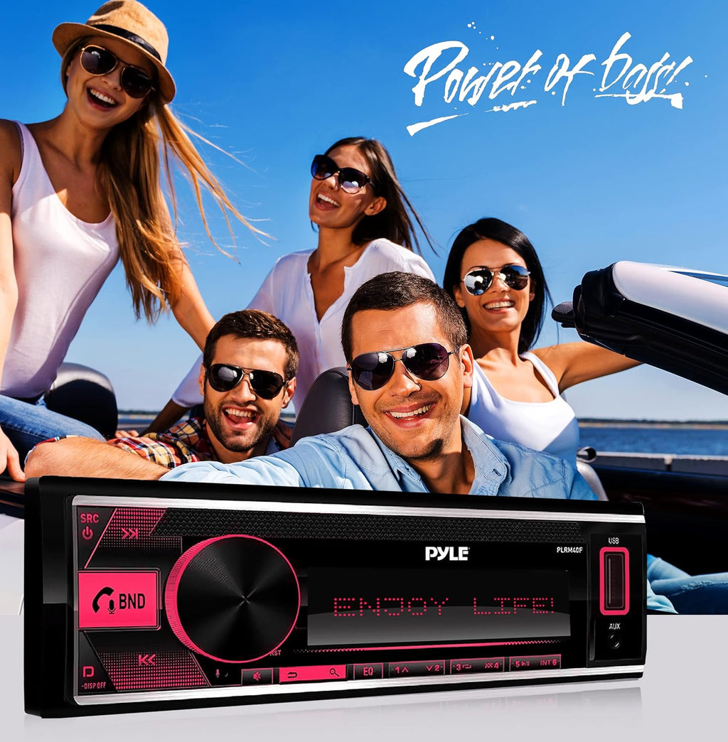 Bluetooth Stereo Receiver Power Amplifier for Cars, AM/FM/USB/AUX, Single DIN I98121
