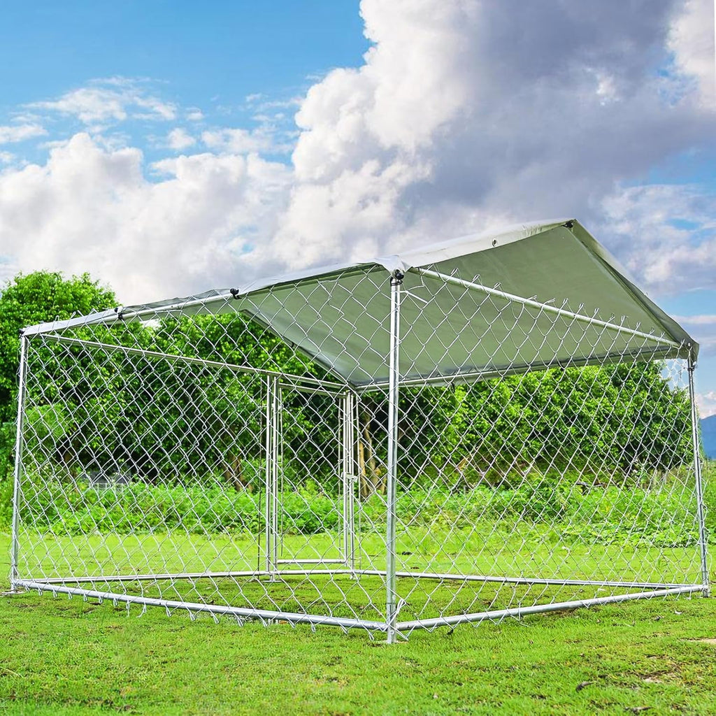Outdoor Dog Kennel with Waterproof Roof and Lockable Door, 6.5x6.5x5 ft C53000