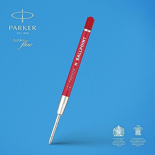 Ballpoint Pen Refill, Medium Tip, Red Ink, 2 Count O777445