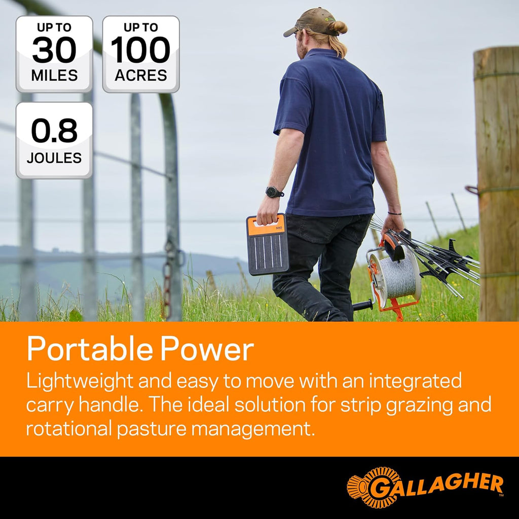Solar Electric Fence Charger for Livestock, Poultry, and Gardens K80473