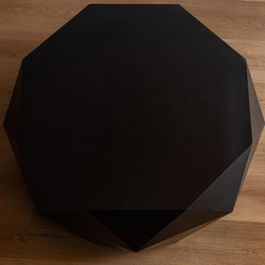 Round Wood Coffee Table with Embossed Pattern K154087