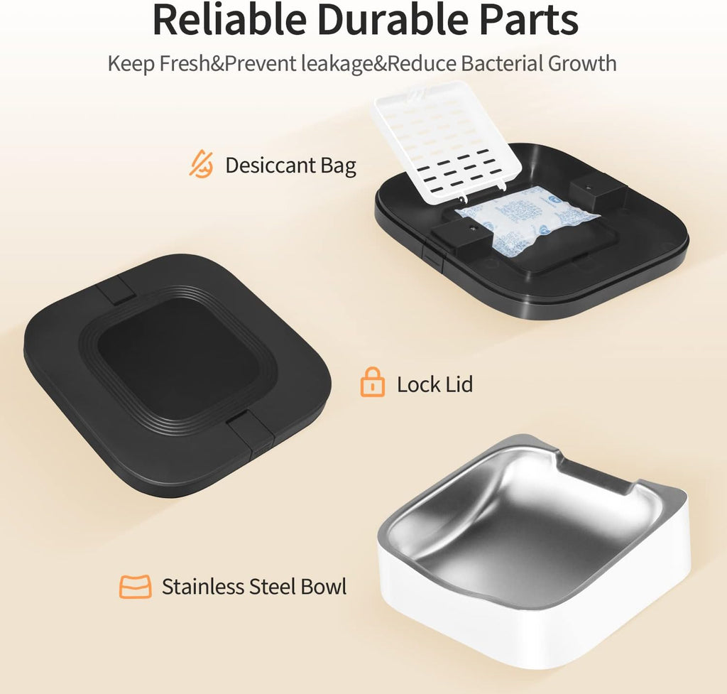 Automatic Cat Feeder with Timed Portion Control and Stainless Steel Bowl L716