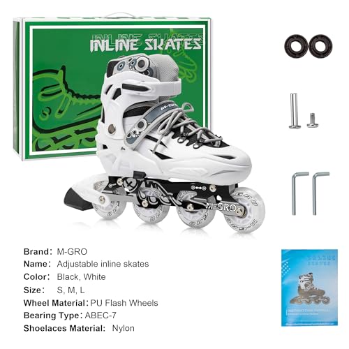 Adjustable Inline Skates with Light Up Wheels for Kids and Adults H78895