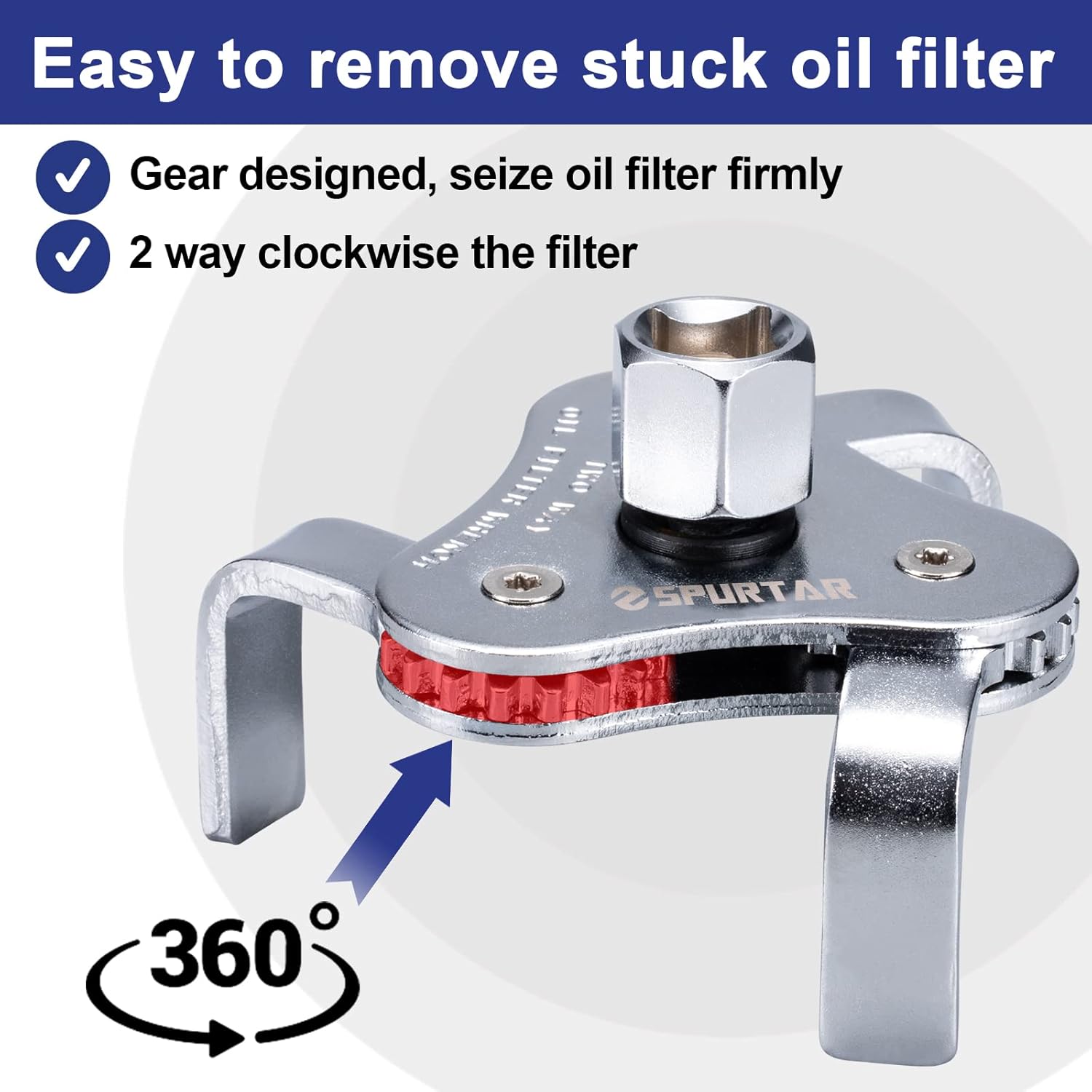 Universal Oil Filter Wrench 3 Jaw Adjustable Removal Tool B639253