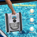 Seauto Cordless Robotic Pool Vacuum, Cordless Robotic Pool Cleaner, Automatic Pool Vacuum Robot, 180W Powerful Suction LED Indicator Self Parking, of 1980 Square Feet Pool