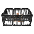 IRIS USA Dog Playpen, 8-Panel 34" Pet Playpen with Door, Indoor/Outdoor Dog Pen, 63 x 63 x 34, Foldable, Customizable, Black