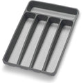 Silverware Organizer Utenisl Organizer Holder Kitchen Drawer Organizer Plastic Silverware Tray for Drawer Flatware Organizer 5 Compartment Black