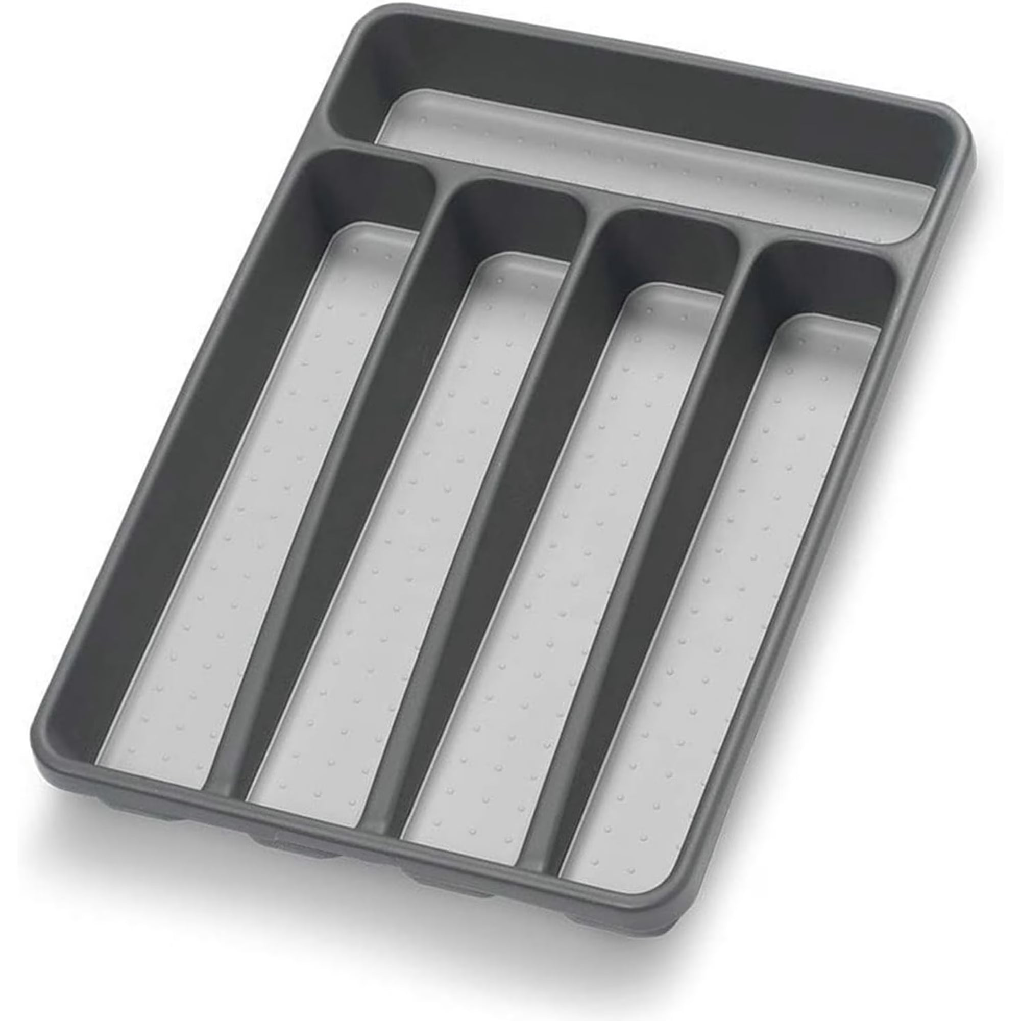 Silverware Organizer Utenisl Organizer Holder Kitchen Drawer Organizer Plastic Silverware Tray for Drawer Flatware Organizer 5 Compartment Black