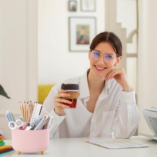 360 Degree Rotating Desk Organizer with 5 Slots, Pencil Pen Holder for Desktop F1098