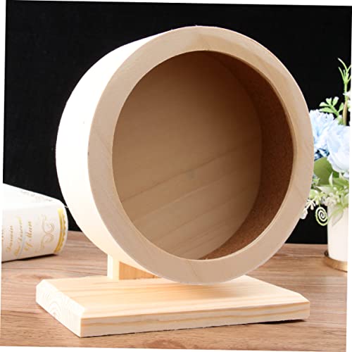 Wooden Hamster Wheel Exercise Toy for Small Pets E5864