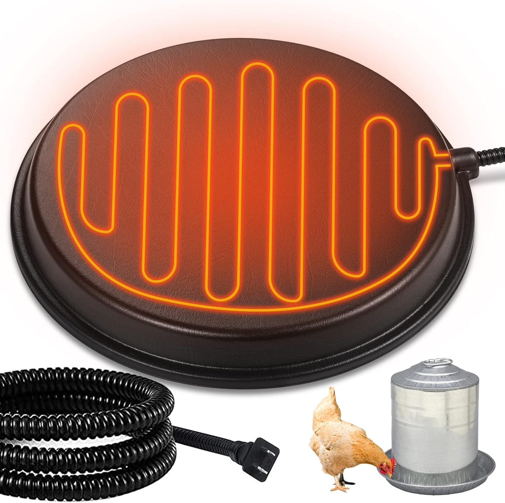 Chicken Waterer Heater - Poultry Waterer Drinker Heated Base, Chicken Water Heater 80 Watts for Winter Deicer Heated Base, Pet Water Heater for Metal Poultry Founts