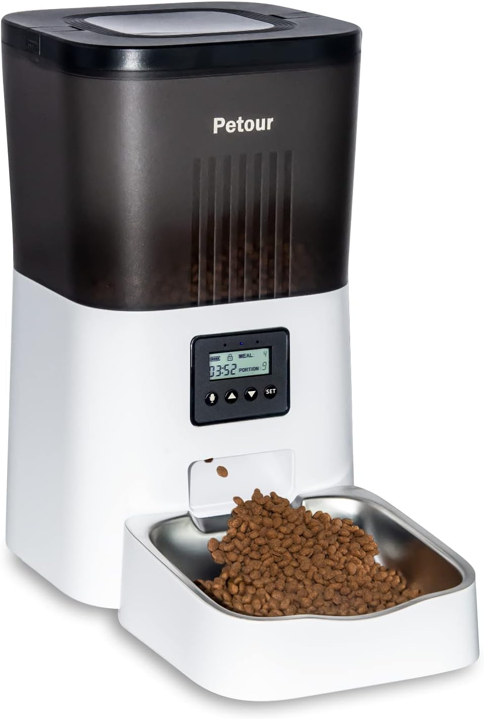 Automatic Cat Feeder with Timed Portion Control and Stainless Steel Bowl L716