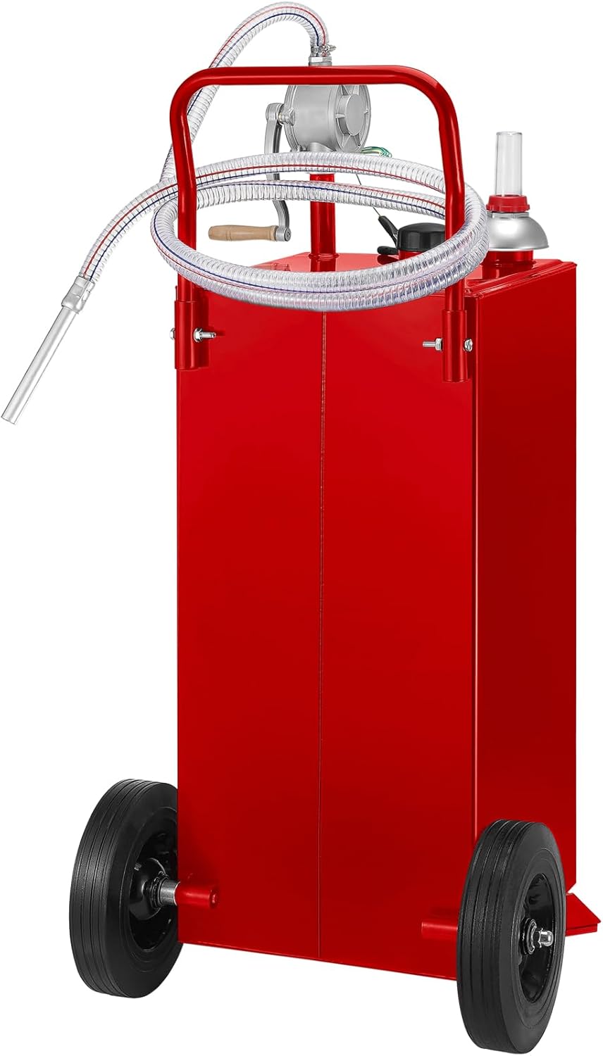 30 Gallon Portable Gas Caddy with Wheels and Manual Transfer Pump L76285