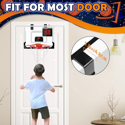 Over Door Basketball Hoop with 9 Inch Rim and 4 Mini Balls X3022