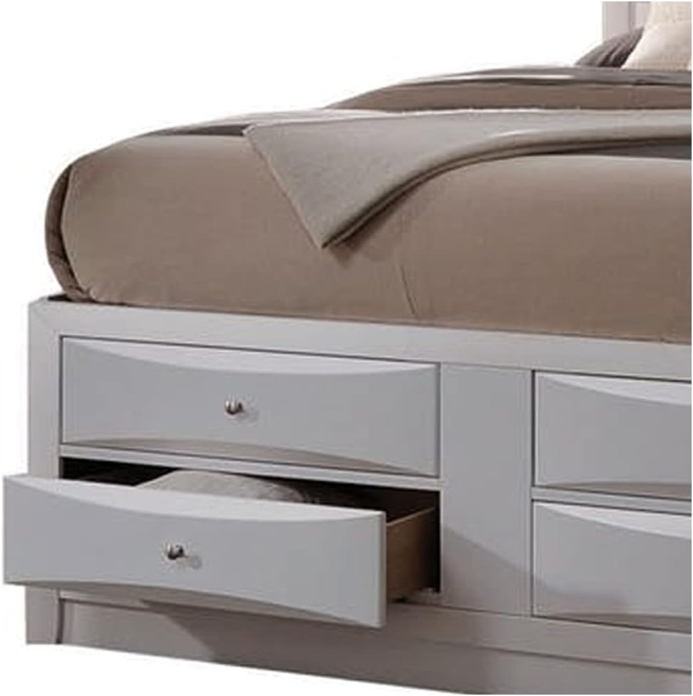 Queen Size Wooden Storage Bed with Eight Drawers K416001