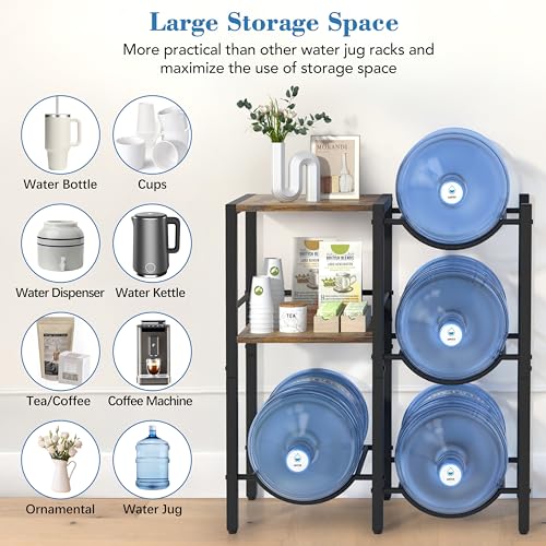 5 Gallon Water Jug Holder with Wood Storage Shelves K17720