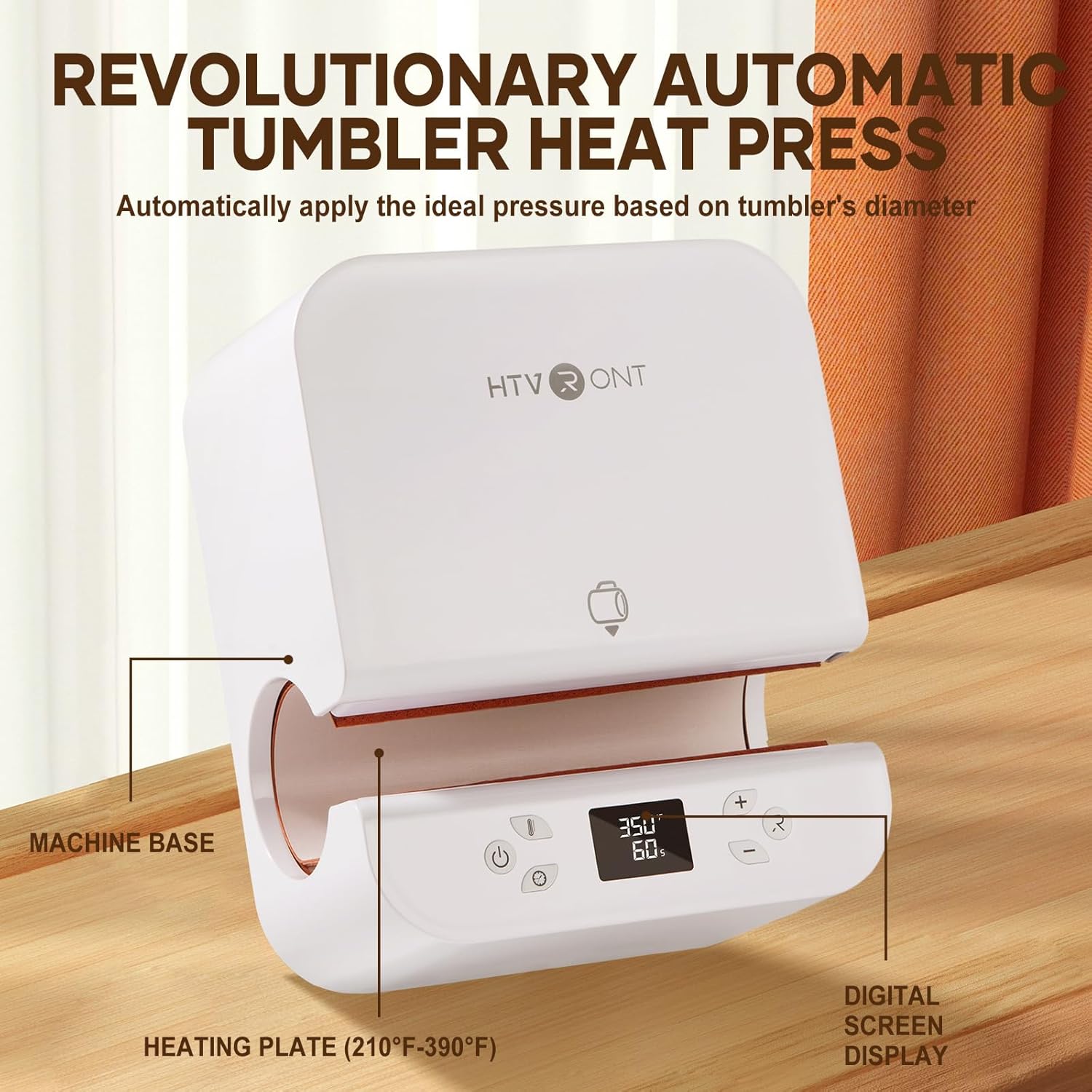 Auto Tumbler Heat Press Machine with 12 Sublimation Mugs 11 oz B5820