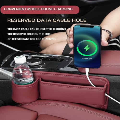Car Leather Cup Holder Gap Bag Seat Storage Box Organizer H458507