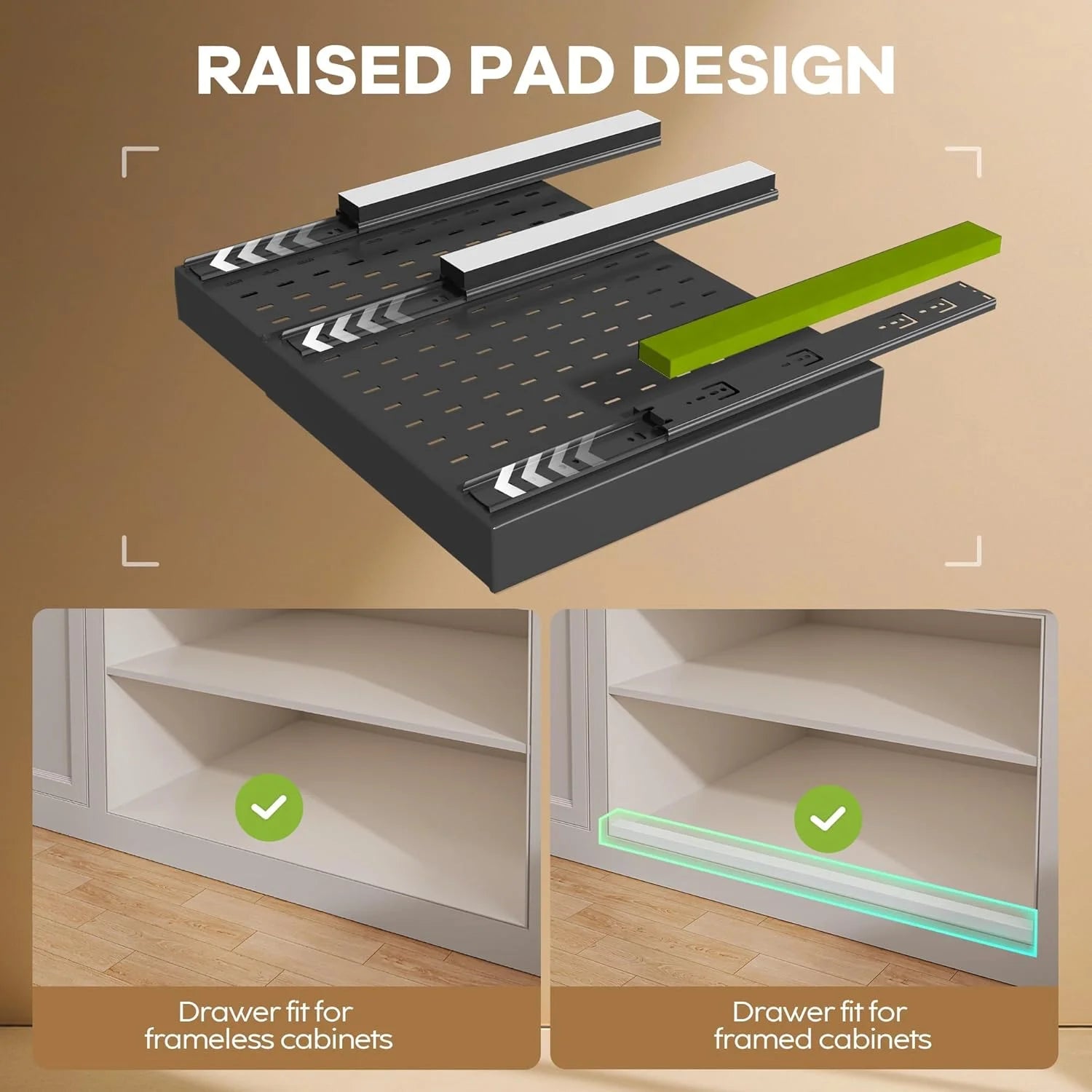 Pull Out Cabinet Organizer 21" Deep with Expandable Slide Out Drawers X178125