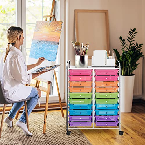 Rolling Storage Cart with 20 Drawers on Wheels C5284